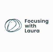 Focusing with Laura vector logo with hand drawn circles